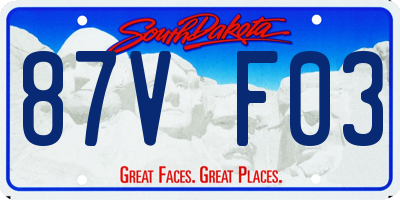 SD license plate 87VF03