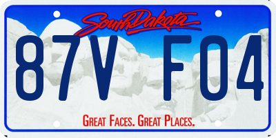 SD license plate 87VF04