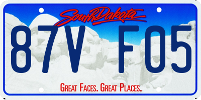 SD license plate 87VF05