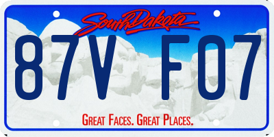 SD license plate 87VF07