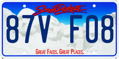 SD license plate 87VF08