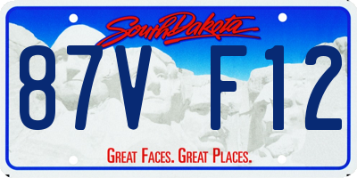 SD license plate 87VF12