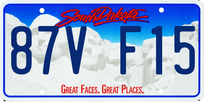 SD license plate 87VF15