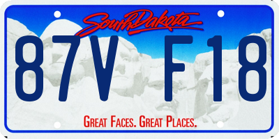 SD license plate 87VF18