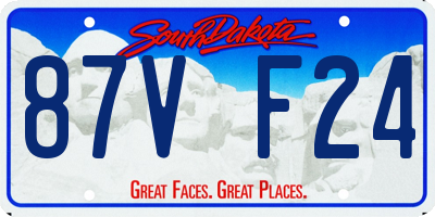SD license plate 87VF24