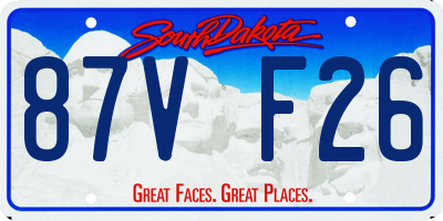 SD license plate 87VF26