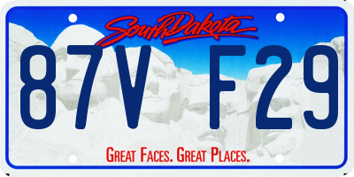 SD license plate 87VF29