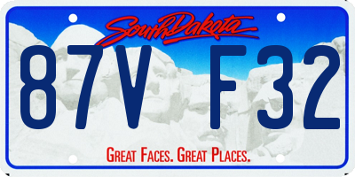 SD license plate 87VF32