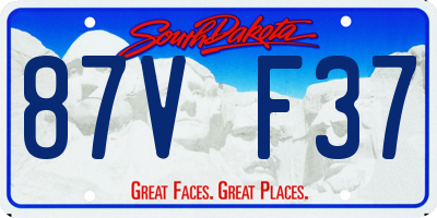 SD license plate 87VF37