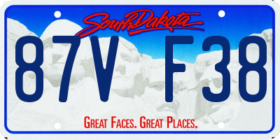 SD license plate 87VF38