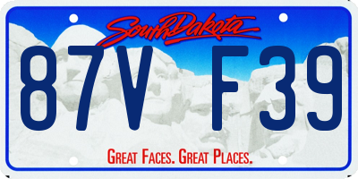 SD license plate 87VF39