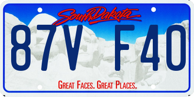 SD license plate 87VF40