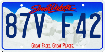 SD license plate 87VF42