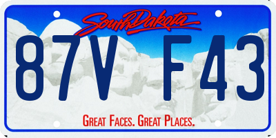 SD license plate 87VF43