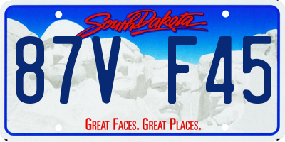 SD license plate 87VF45
