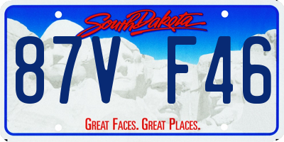 SD license plate 87VF46