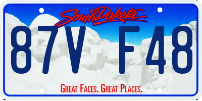 SD license plate 87VF48