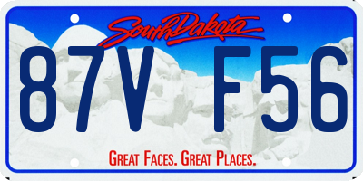 SD license plate 87VF56