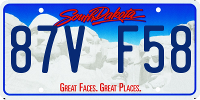 SD license plate 87VF58
