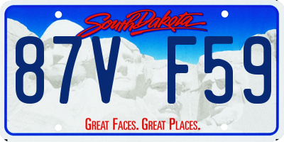 SD license plate 87VF59