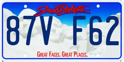 SD license plate 87VF62