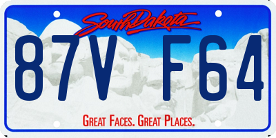 SD license plate 87VF64