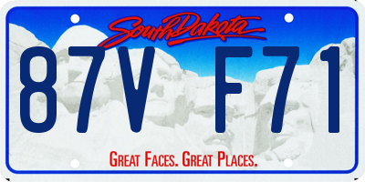 SD license plate 87VF71