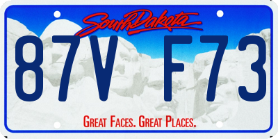 SD license plate 87VF73