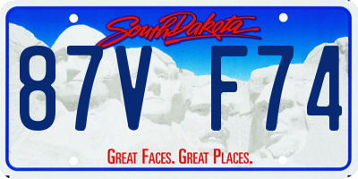 SD license plate 87VF74