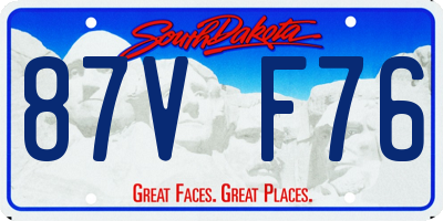 SD license plate 87VF76