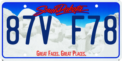 SD license plate 87VF78
