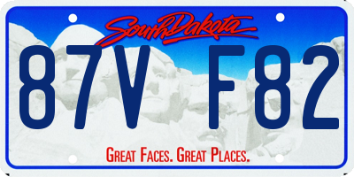 SD license plate 87VF82