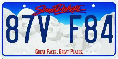 SD license plate 87VF84