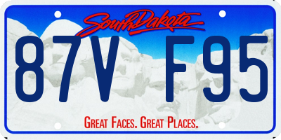 SD license plate 87VF95