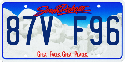 SD license plate 87VF96
