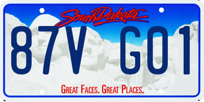 SD license plate 87VG01