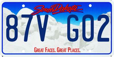 SD license plate 87VG02