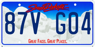SD license plate 87VG04
