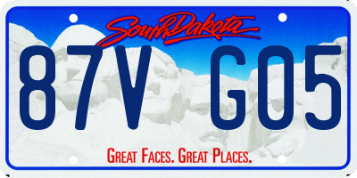 SD license plate 87VG05