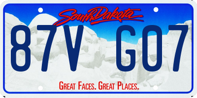 SD license plate 87VG07