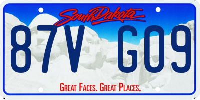 SD license plate 87VG09