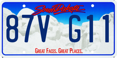 SD license plate 87VG11