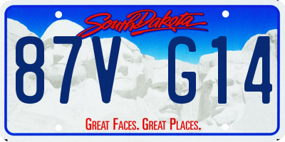 SD license plate 87VG14