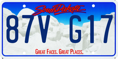 SD license plate 87VG17