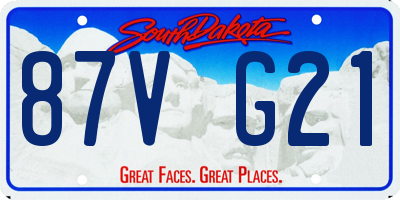 SD license plate 87VG21
