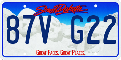 SD license plate 87VG22