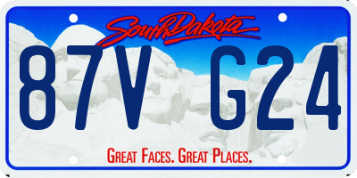 SD license plate 87VG24