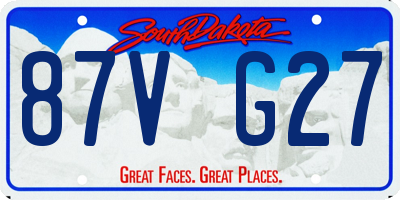 SD license plate 87VG27