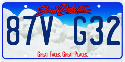 SD license plate 87VG32