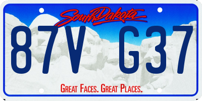 SD license plate 87VG37